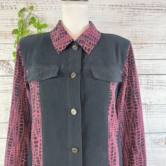 Koos of Course! Blazer Jacket size Small Purple Black Artsy Career Casual - Picture 3 of 14